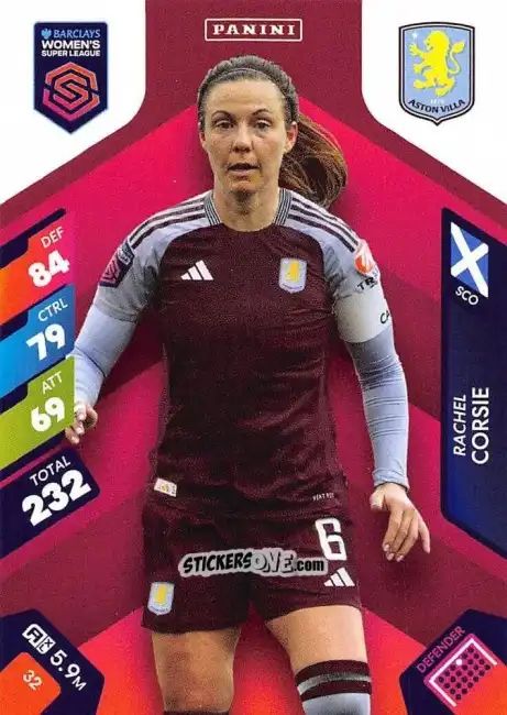 Cromo Rachel Corsie - Barclays Women’s Super League 2025. Adrenalyn XL
 n. 32 - Panini