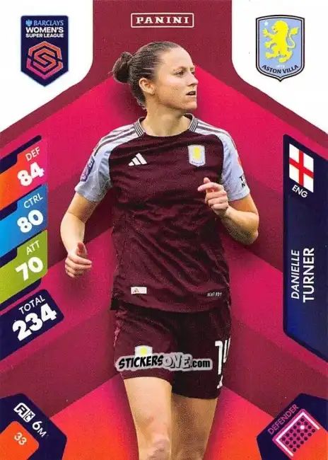 Sticker Danielle Turner - Barclays Women’s Super League 2025. Adrenalyn XL
 n. 33 - Panini