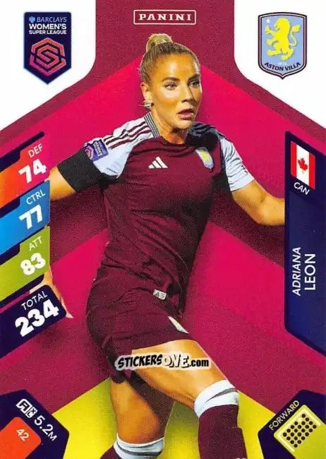 Cromo Adriana Leon - Barclays Women’s Super League 2025. Adrenalyn XL
 n. 42 - Panini