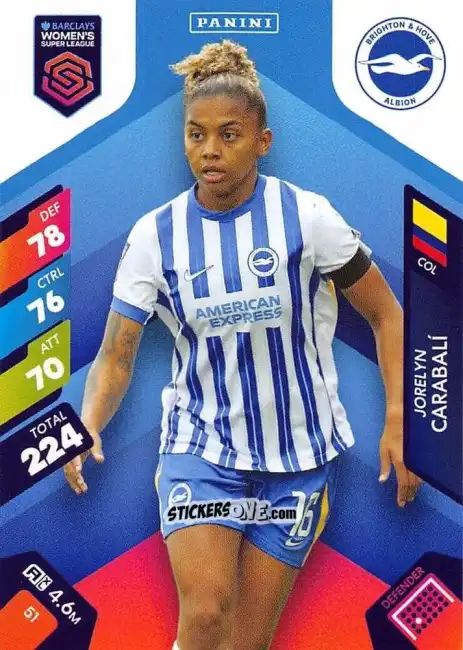 Cromo Jorelyn Carabalí - Barclays Women’s Super League 2025. Adrenalyn XL
 n. 51 - Panini
