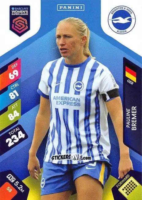 Cromo Pauline Bremer - Barclays Women’s Super League 2025. Adrenalyn XL
 n. 58 - Panini
