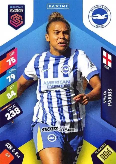 Cromo Nikita Parris - Barclays Women’s Super League 2025. Adrenalyn XL
 n. 59 - Panini