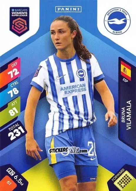 Cromo Bruna Vilamala - Barclays Women’s Super League 2025. Adrenalyn XL
 n. 61 - Panini