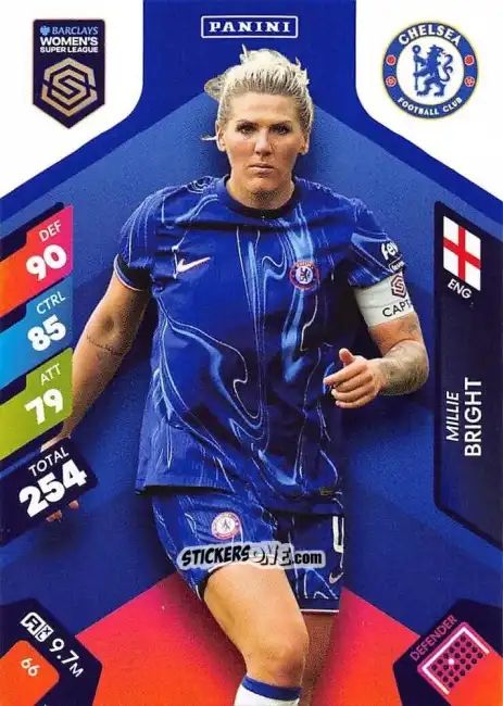 Sticker Millie Bright - Barclays Women’s Super League 2025. Adrenalyn XL
 n. 66 - Panini