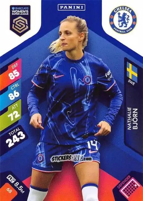 Sticker Nathalie Björn - Barclays Women’s Super League 2025. Adrenalyn XL
 n. 68 - Panini