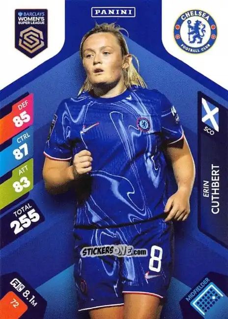 Figurina Erin Cuthbert - Barclays Women’s Super League 2025. Adrenalyn XL
 n. 72 - Panini