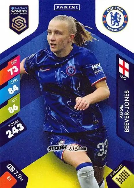 Figurina Aggie Beaver-Jones - Barclays Women’s Super League 2025. Adrenalyn XL
 n. 81 - Panini