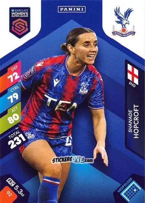 Sticker Shanade Hopcroft - Barclays Women’s Super League 2025. Adrenalyn XL
 n. 92 - Panini