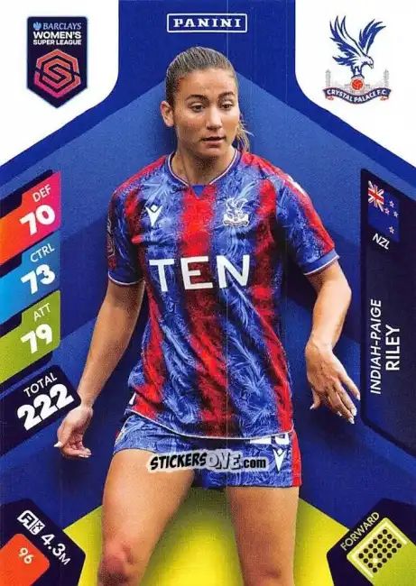 Cromo Indian Paige Riiey - Barclays Women’s Super League 2025. Adrenalyn XL
 n. 96 - Panini