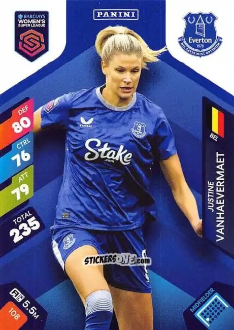 Figurina Justine Vanhaevermaet - Barclays Women’s Super League 2025. Adrenalyn XL
 n. 108 - Panini