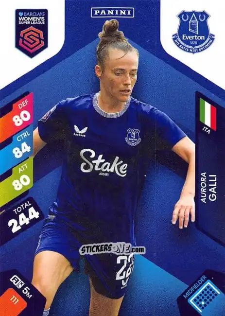 Sticker Aurora Galli - Barclays Women’s Super League 2025. Adrenalyn XL
 n. 111 - Panini