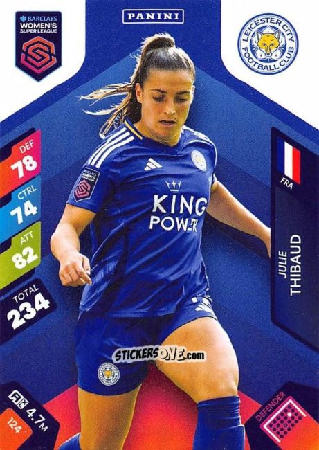 Figurina Julie Thibaud - Barclays Women’s Super League 2025. Adrenalyn XL
 n. 124 - Panini