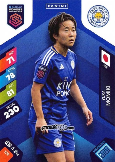 Cromo Yuka Momiki - Barclays Women’s Super League 2025. Adrenalyn XL
 n. 129 - Panini