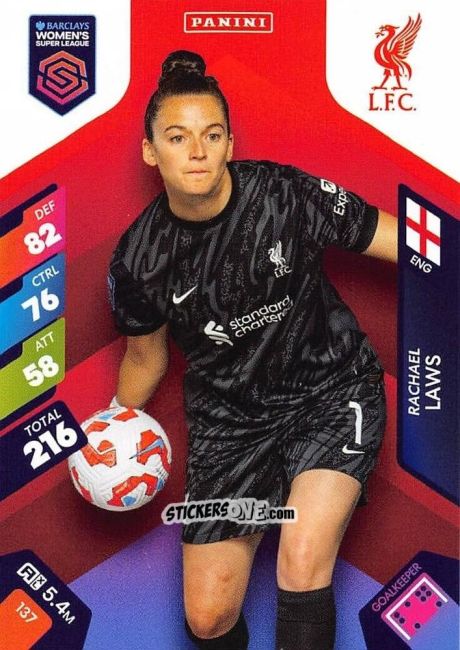 Cromo Rachael Laws - Barclays Women’s Super League 2025. Adrenalyn XL
 n. 137 - Panini