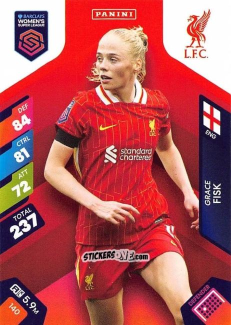 Cromo Grace Fisk - Barclays Women’s Super League 2025. Adrenalyn XL
 n. 140 - Panini