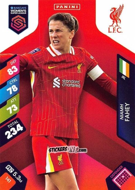 Figurina Niamh Fahey - Barclays Women’s Super League 2025. Adrenalyn XL
 n. 141 - Panini