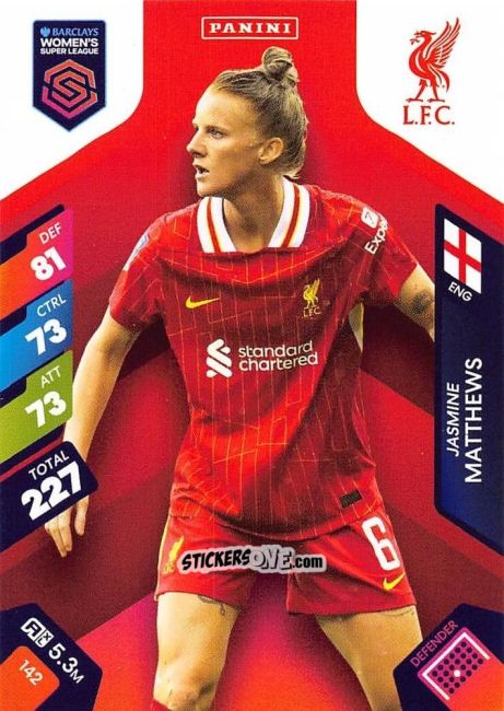 Sticker Jasmine Matthews - Barclays Women’s Super League 2025. Adrenalyn XL
 n. 142 - Panini