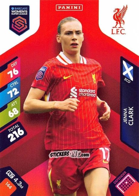 Cromo Jenna Clark - Barclays Women’s Super League 2025. Adrenalyn XL
 n. 144 - Panini