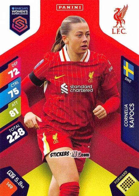 Cromo Cornelia Kapocs - Barclays Women’s Super League 2025. Adrenalyn XL
 n. 149 - Panini