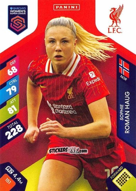 Cromo Sophie Román Haug - Barclays Women’s Super League 2025. Adrenalyn XL
 n. 151 - Panini