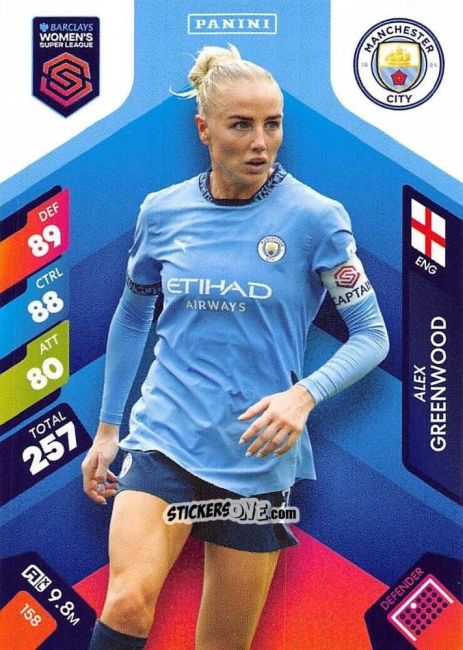 Cromo Alex Greenwood - Barclays Women’s Super League 2025. Adrenalyn XL
 n. 158 - Panini