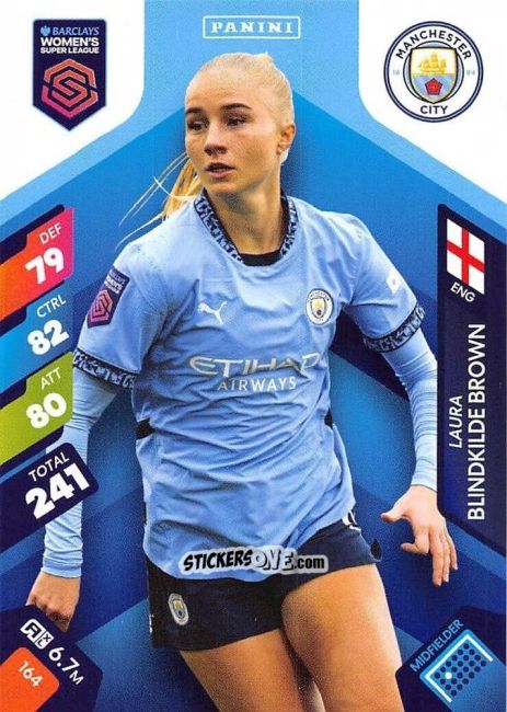 Sticker Laura Blindkilde Brown - Barclays Women’s Super League 2025. Adrenalyn XL
 n. 164 - Panini