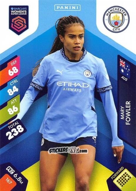 Sticker Mary Fowler - Barclays Women’s Super League 2025. Adrenalyn XL
 n. 167 - Panini