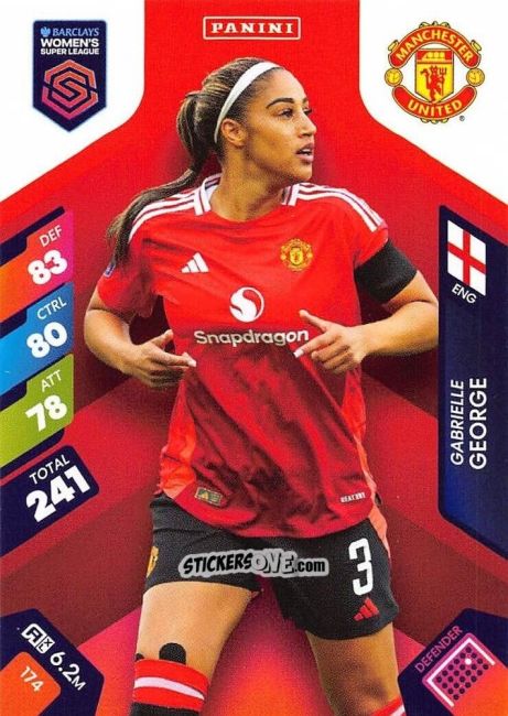 Cromo Gabby George - Barclays Women’s Super League 2025. Adrenalyn XL
 n. 174 - Panini