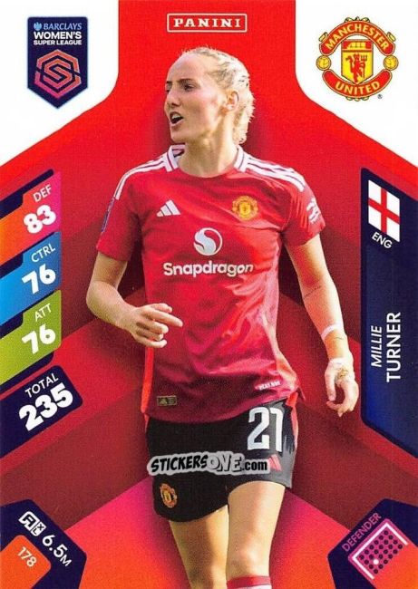 Sticker Millie Turner - Barclays Women’s Super League 2025. Adrenalyn XL
 n. 178 - Panini