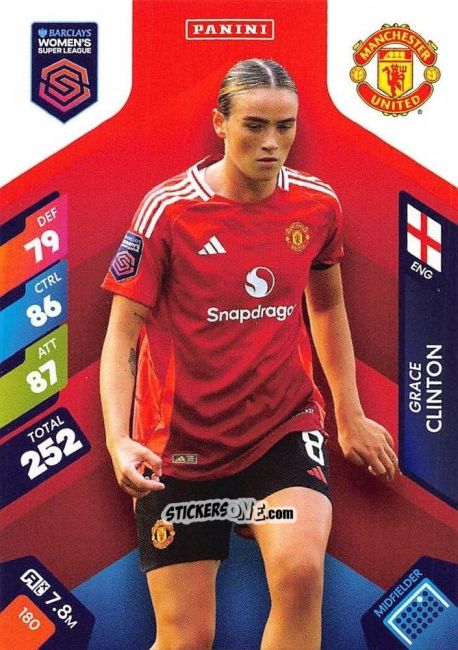 Cromo Grace Clinton - Barclays Women’s Super League 2025. Adrenalyn XL
 n. 180 - Panini