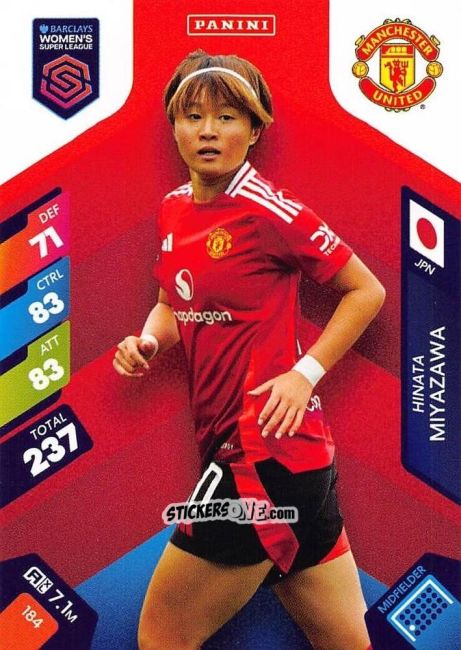 Figurina Hinata Miyazawa - Barclays Women’s Super League 2025. Adrenalyn XL
 n. 184 - Panini