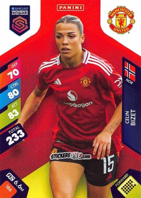 Figurina Celin Bizet - Barclays Women’s Super League 2025. Adrenalyn XL
 n. 186 - Panini