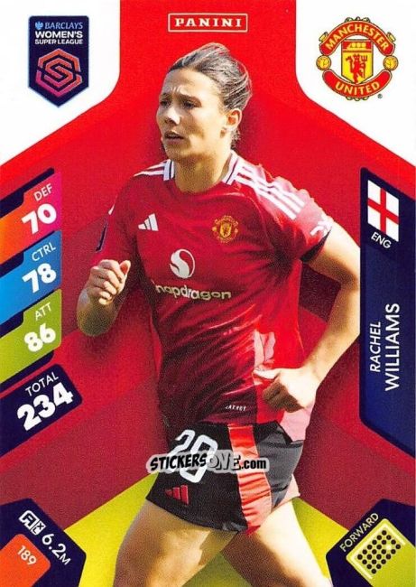 Sticker Rachel Williams - Barclays Women’s Super League 2025. Adrenalyn XL
 n. 189 - Panini