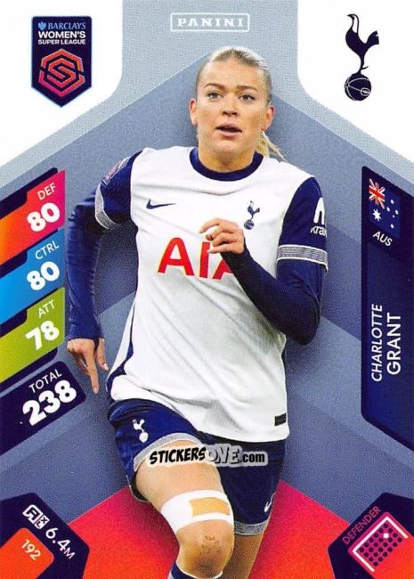 Figurina Charli Grant - Barclays Women’s Super League 2025. Adrenalyn XL
 n. 192 - Panini