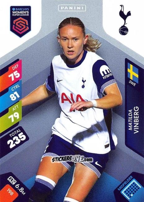 Cromo Matilda Vinberg - Barclays Women’s Super League 2025. Adrenalyn XL
 n. 198 - Panini