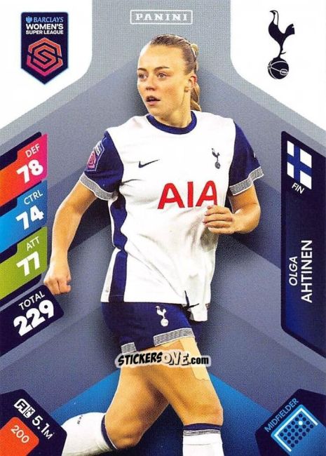 Sticker Olga Ahtinen - Barclays Women’s Super League 2025. Adrenalyn XL
 n. 200 - Panini