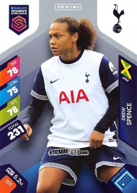Sticker Drew Spence - Barclays Women’s Super League 2025. Adrenalyn XL
 n. 201 - Panini