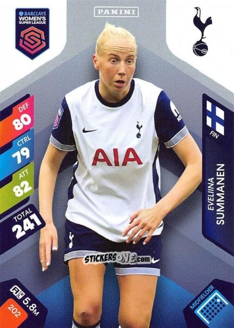 Figurina Eveliina Summanen - Barclays Women’s Super League 2025. Adrenalyn XL
 n. 202 - Panini