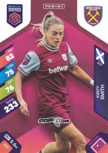 Cromo Kirsty Smith - Barclays Women’s Super League 2025. Adrenalyn XL
 n. 210 - Panini
