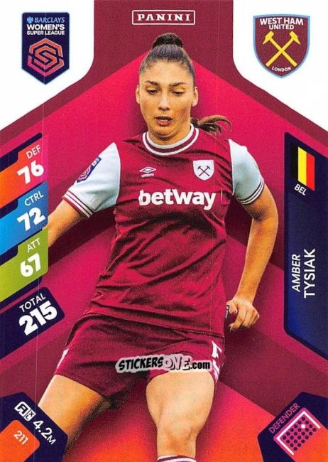 Cromo Amber Tysiak - Barclays Women’s Super League 2025. Adrenalyn XL
 n. 211 - Panini