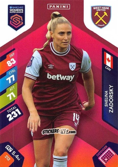 Cromo Shelina Zadorsky - Barclays Women’s Super League 2025. Adrenalyn XL
 n. 212 - Panini