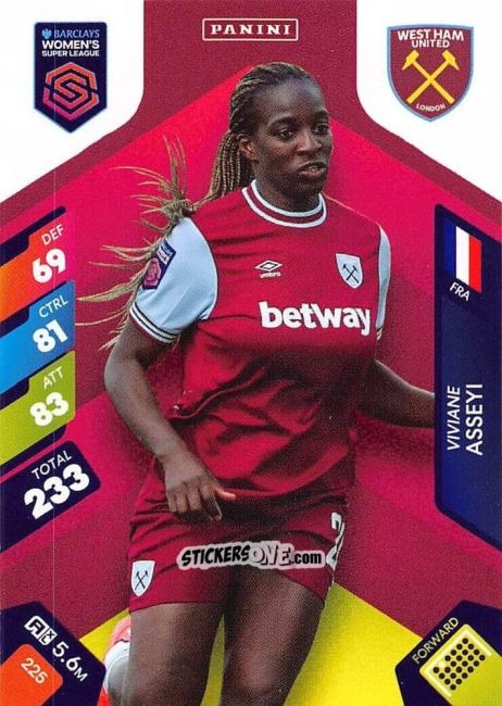 Figurina Viviane Asseyi - Barclays Women’s Super League 2025. Adrenalyn XL
 n. 225 - Panini