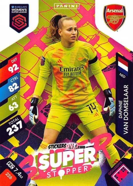Sticker Daphne van Domselaar - Barclays Women’s Super League 2025. Adrenalyn XL
 n. 226 - Panini