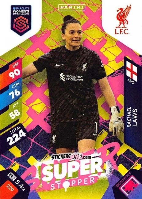 Figurina Rachael Laws - Barclays Women’s Super League 2025. Adrenalyn XL
 n. 229 - Panini
