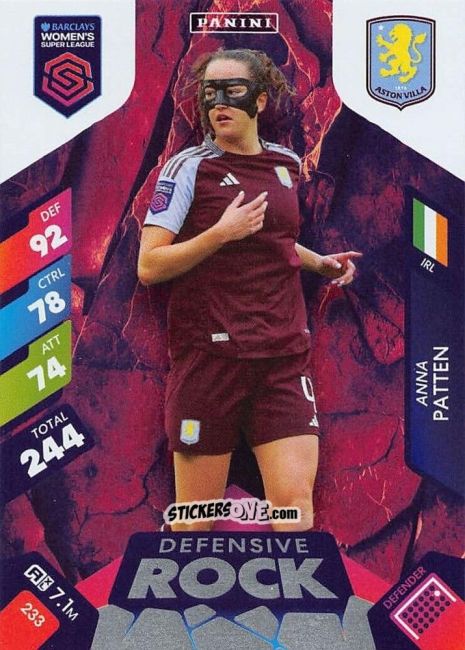Cromo Anna Patten - Barclays Women’s Super League 2025. Adrenalyn XL
 n. 233 - Panini