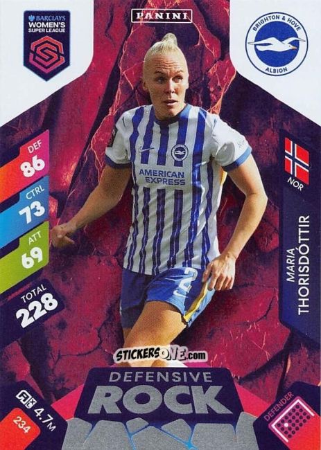 Cromo Maria Thorisdóttir - Barclays Women’s Super League 2025. Adrenalyn XL
 n. 234 - Panini