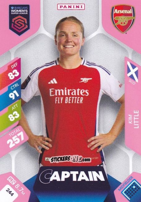 Sticker Kim Little - Barclays Women’s Super League 2025. Adrenalyn XL
 n. 244 - Panini
