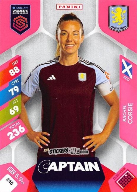 Sticker Rachel Corsie - Barclays Women’s Super League 2025. Adrenalyn XL
 n. 245 - Panini
