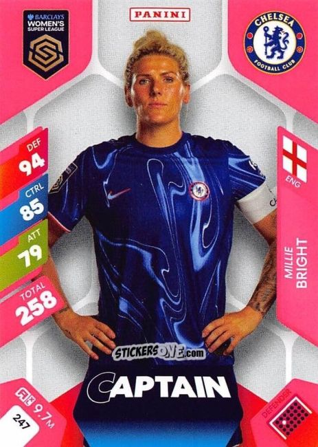 Sticker Millie Bright - Barclays Women’s Super League 2025. Adrenalyn XL
 n. 247 - Panini