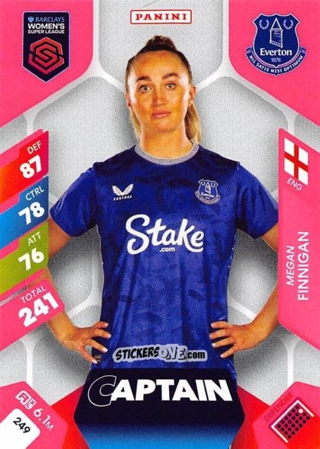 Cromo Megan Finnigan - Barclays Women’s Super League 2025. Adrenalyn XL
 n. 249 - Panini